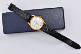 A JASON INCABLOC MASONIC WRISTWATCH, featuring a white dial with symbols for every hour marker, gold