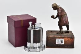 AN ART DECO RONSON TOUCH TIP DE LUXE TABLE LIGHTER AND FRANZ BERGMAN STYLE EARLY BATTERY OPERATED