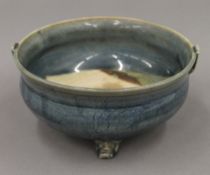 An 18th/19th century Chinese pottery censor. 22.5 cm wide x 10.5 cm high.