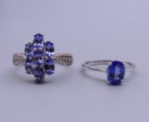 An 18 K white gold ring (ring size L), 2.