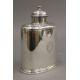 A silver tea canister. 12.5 cm high. 7.5 troy ounces. - Image 2 of 4