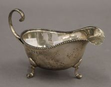 A silver sauce boat. 14.5 cm wide. 3 troy ounces.