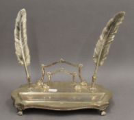 An unmarked silver inkstand. 8.4 troy ounces.