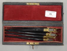 A set of six architect's sign writing pens by Keuffel & Esser Co, NY.