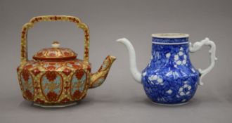 A hexagonal Imari wine pot and lid, circa 1760,
