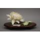 A late 19th century Japanese carved and stained ivory model of a chrysanthemum, - Image 1 of 3