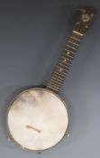 Keech ukulele banjo, c1930s, in original case, reg no X1507