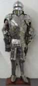 Reproduction late 15thC Gothic full suit of armour, fully articulated, used by the vendor for re-
