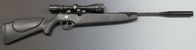 Norica Dragon Carbine .22 air rifle with chequered semi-pistol grip, raised cheek piece, sound