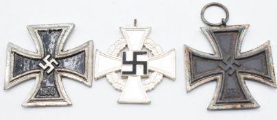 Three German WW2 Third Reich Nazi Iron Crosses