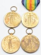 Four British Army WW1 Victory medals named to 4664 Sapper E Williams, Royal Engineers, 59892 Pte A