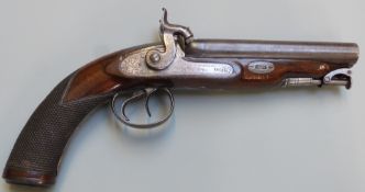 Keep and Hinkley approximately 28 bore double barrelled side by side percussion hammer action howdah