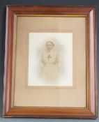 British Red Cross WW1 Volunteer Aid Detachment portrait of Miss Teresa M Fanin. Label verso