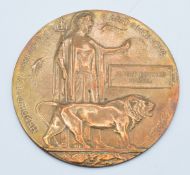 British WW1 Memorial Plaque / Death Penny for Albert Edward Hazell