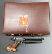 Feinwerkbau C10 .177 target air pistol with adjustable sights, grip and trigger, serial number
