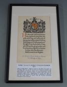 Royal Navy WW1 framed memorial scroll for Electrical Artificer 3rd Class Horace William Harmer,