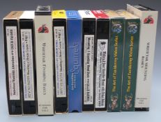 Ten VHS videos all relating to taxidermy including Whitetail Mounting and Finishing Basics,