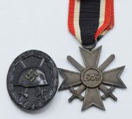 German WW2 Third Reich Nazi War Merit Cross and Wound Badge