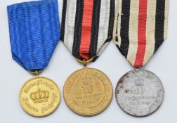 Three German / Prussian 1870-1871 medals comprising Combatants Medal, Non Combatants Medal and a