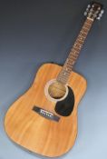 Encore EA255 semi acoustic guitar fitted with six steel strings