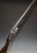 Army & Navy CSL 12 bore sidelock side by side shotgun with named and engraved lock, engraved trigger