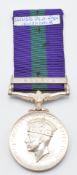 British Army General Service Medal with clasp for Malaya named to 22561536 Tpr D Wade, 13th/18th