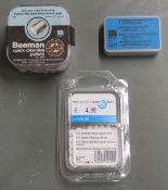 Three packs of Beeman and similar .177 and .22 air rifle or pistol cleaning wads.
