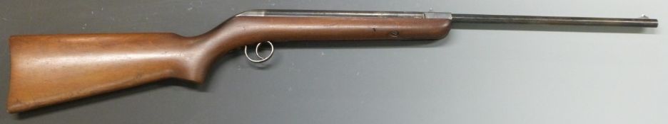 BSA Cadet .177 air rifle with semi-pistol grip, fixed sights and BSA logo stamped to the stock,