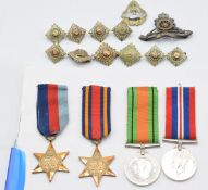British Army WW2 Medals comprising 1939-1945 Star, Burma Star, Defence Medal and War Medal for