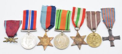 Polish Army WW2 medals comprising Monte Casino Cross, Cross of Merit ribbon and Cross Swords only,