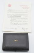 The Most Excellent Order of the British Empire CBE box only, with associated paperwork
