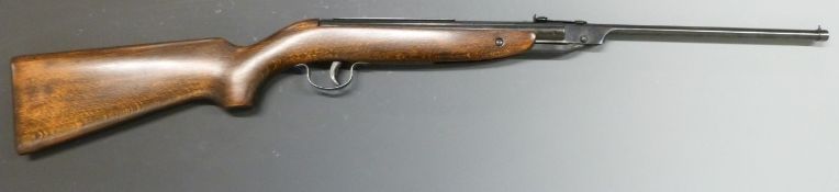 Webley Jaguar .177 air rifle with semi-pistol grip, adjustable sights and scope rail, serial