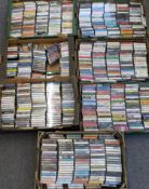 Approximately 700 cassettes, mostly pop