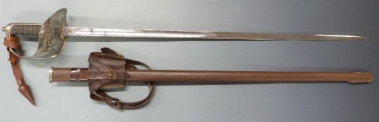British 1897 pattern Infantry officer's sword by Flights Ltd with Edward VIII cypher to 82cm blade