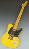 Fender American vintage 1952 re-issue Telecaster, butterscotch blonde with black scratch plate, no