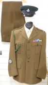 British Army the Rifles Regiment No2 Dress Uniform comprising tunic, trousers, shirt, tie and hat,
