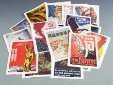 Approximately eighty seven WW2 posters Allied and Axis Forces possibly from the 1970s The War