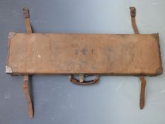 Alexander Henry & Co canvas and leather gun case with brass bound corners, fitted interior and '
