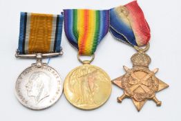 British Army WW1 medals comprising 1914-1915 Star, War Medal and Victory Medal, all named to 11755