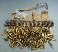 A collection of collector's brass rifle cartridges of various calibres including 20mm, 7mm