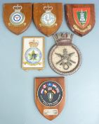 Royal Navy HMS Chivalrous metal plaque together with five other military examples, Royal Air Force