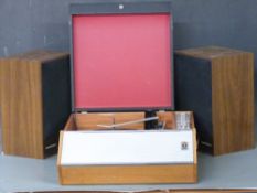 Ultra record player together with a pair of Wharfdale Denton GX speakers