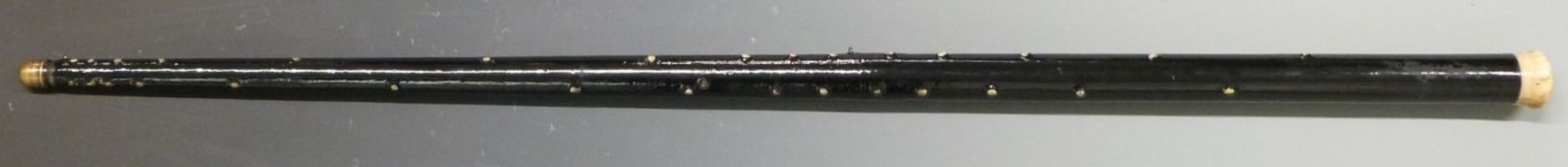 Unnamed metal walking cane air gun in the form of a blackthorn branch with a turned marine ivory top