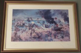 British Army D Day signed limited edition 182/850 print by Terence Cuneo also signed by General