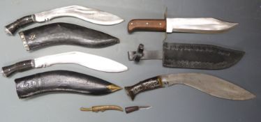 A collection of bladed weapons