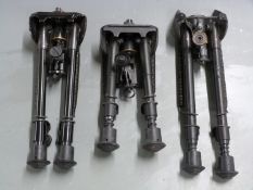 Three folding adjustable rifle bi-pods.