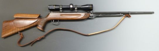 Webley Mk 3 .22 air rifle with custom stock by H J Walker of Gordon Russell, chequered semi-pistol