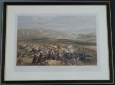 Colnaght's Authentic Series 'Charge of the Heavy Brigade' 25th October 1854, lithograph in glazed