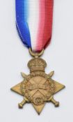 British Army WW1 Medal 1914-1915 Star, named to 1552 Pte P Rowson, South Notts (Nottinghamshire)