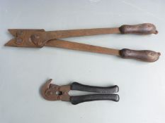 American pair of wire cutters stamped U.S HKP 1942 together with a British WW1 pair